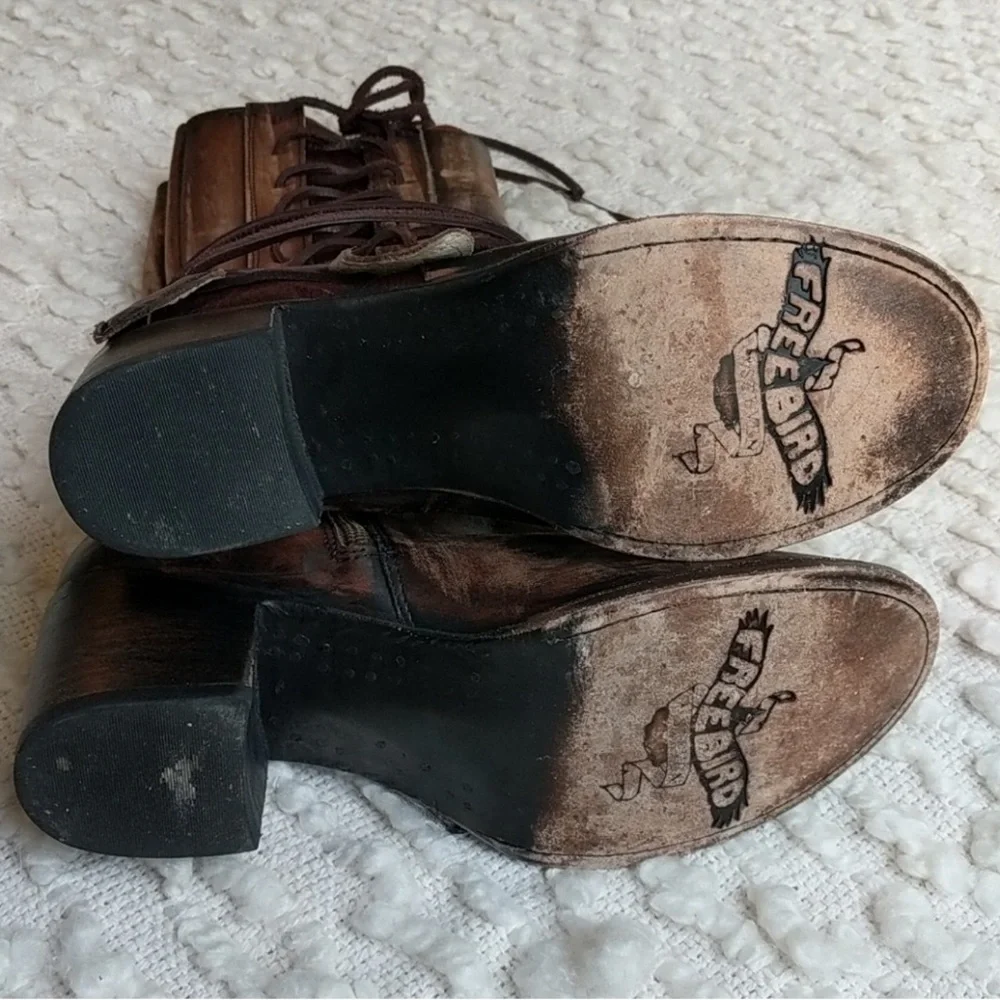 Freebird Distressed Brown Lace-Up Boots - Picture 8 of 16